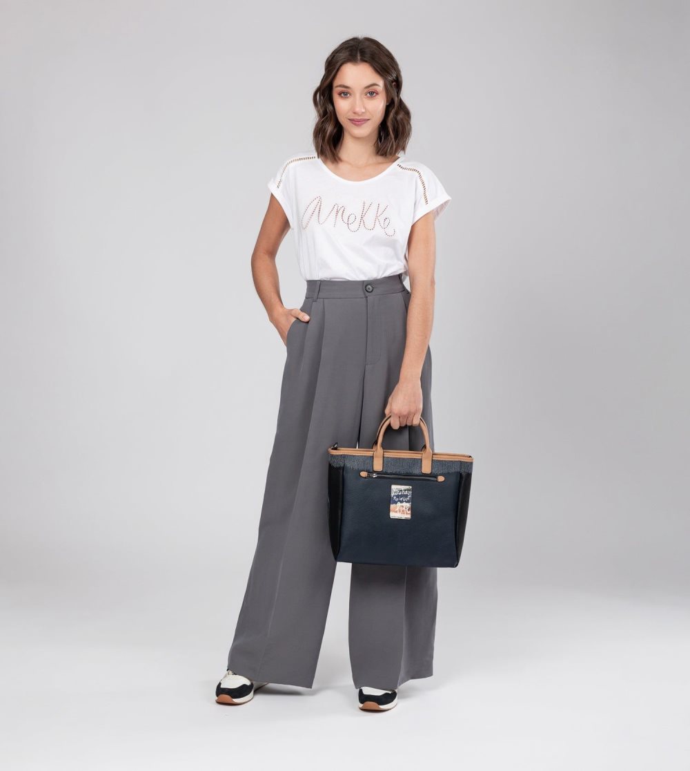 Női Anekke Studio Navy Blue Tote Válltáskák | WMYQZA-428
