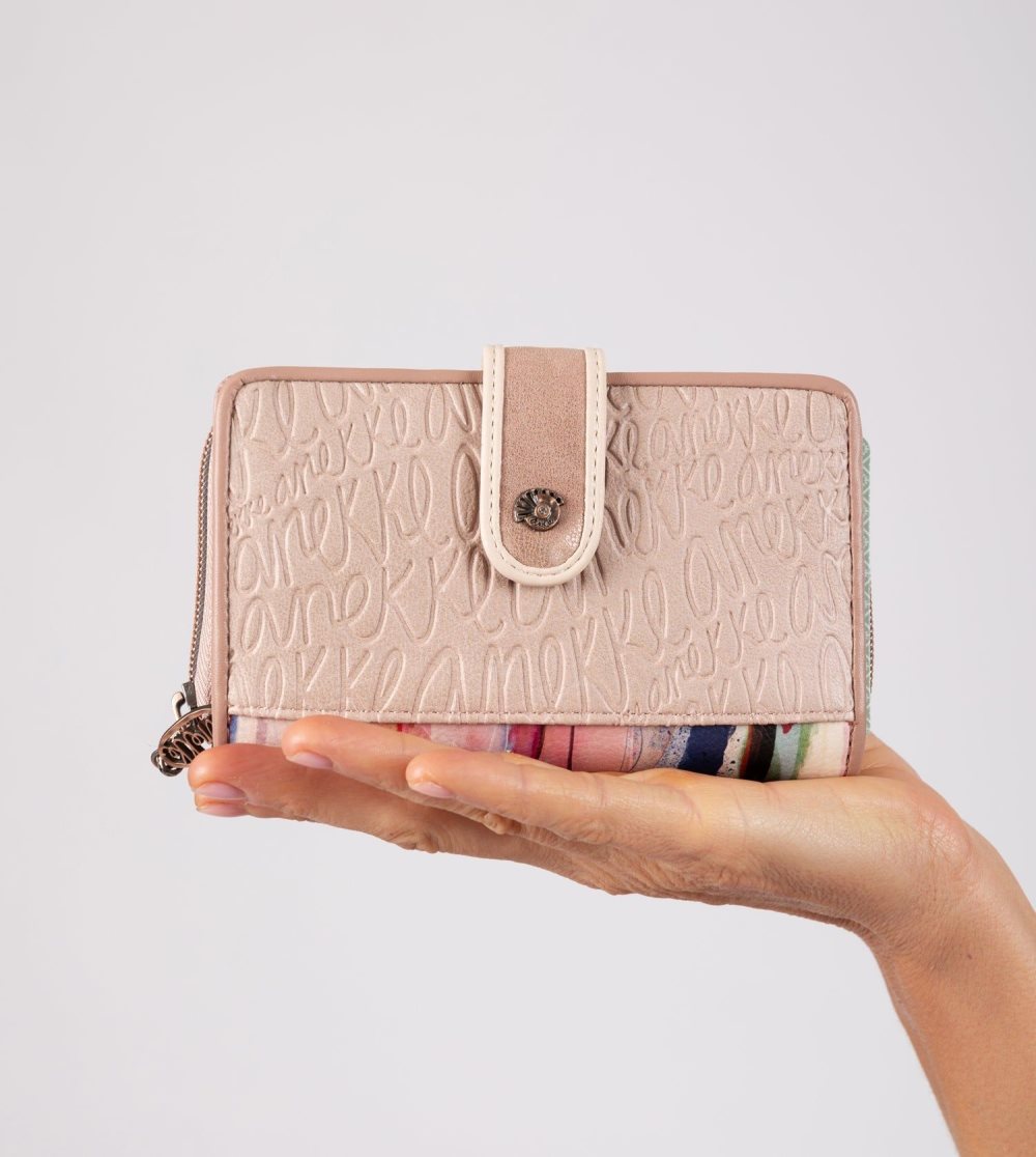 Női Anekke Studio Nude Medium Rfid Wallet Crossbody Táska | BRTWQZ-602