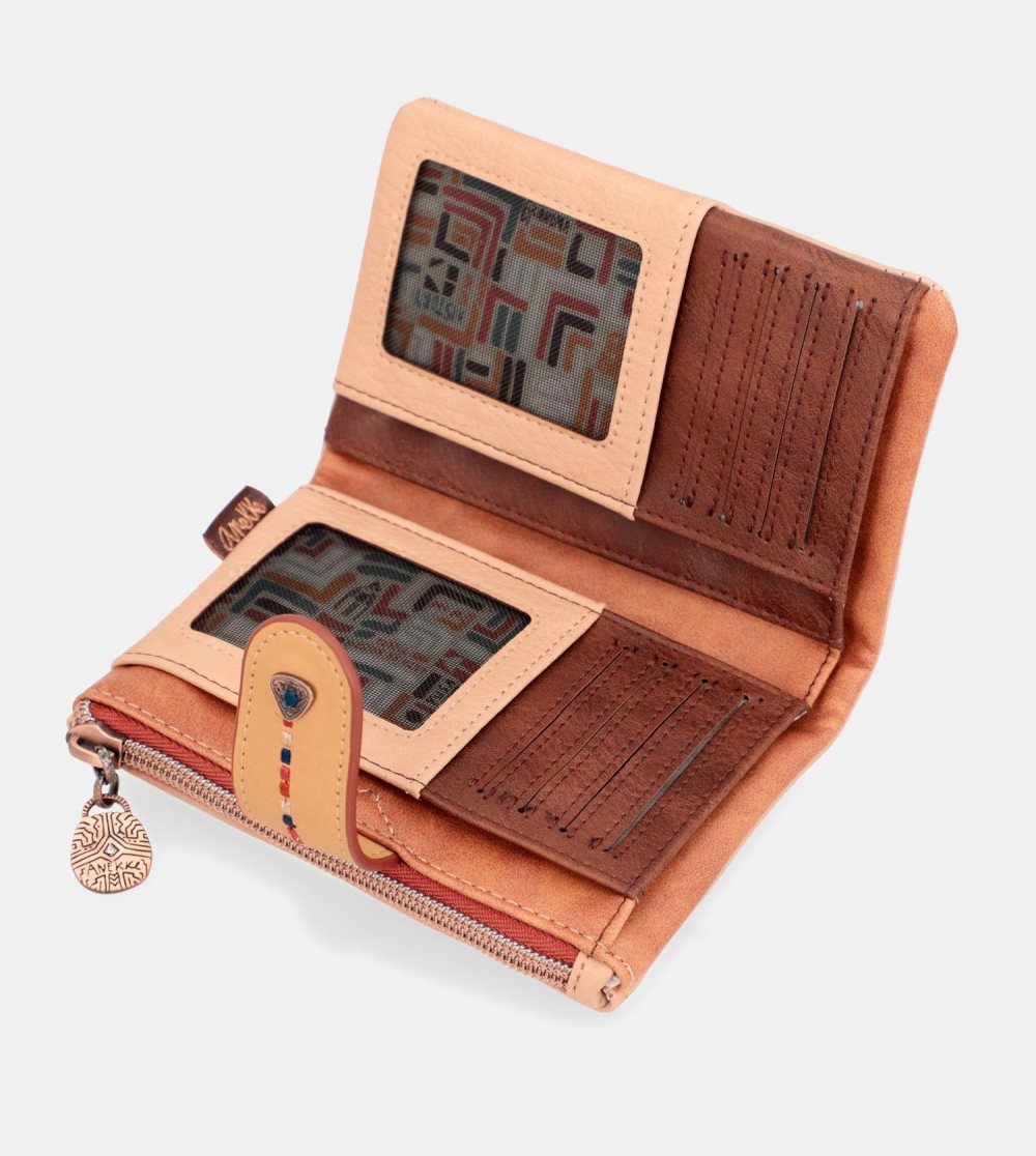Női Anekke Tribe Medium Brown Rfid Wallet Pénztárca | HRSVYW-197